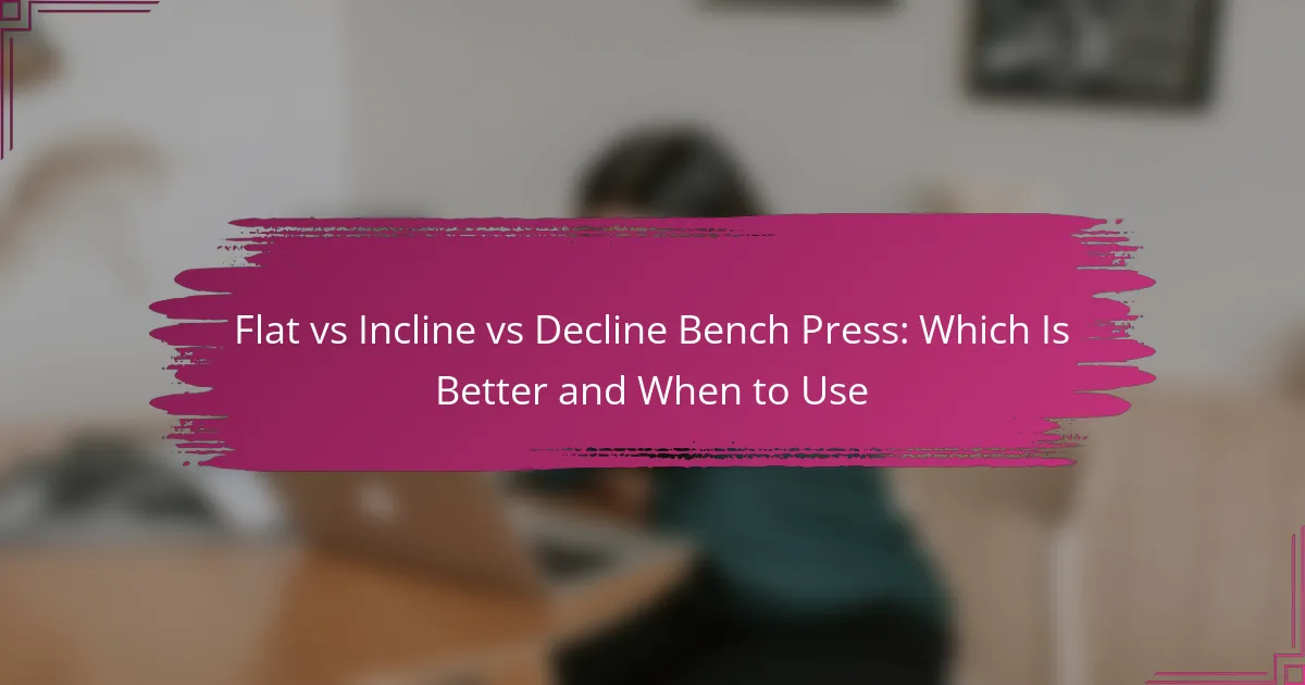 Flat vs Incline vs Decline Bench Press: Which Is Better and When to Use