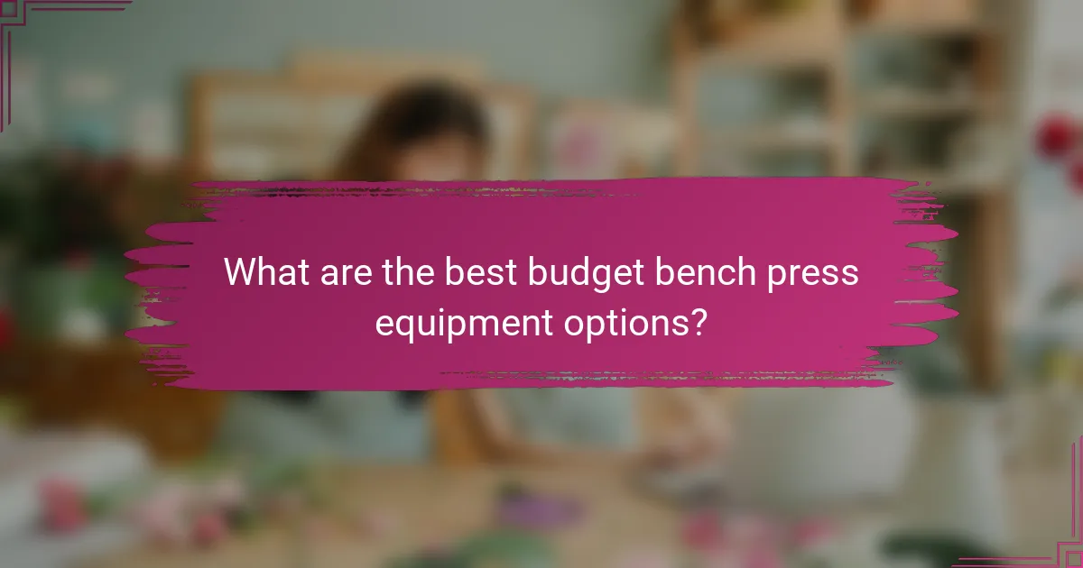 What are the best budget bench press equipment options?