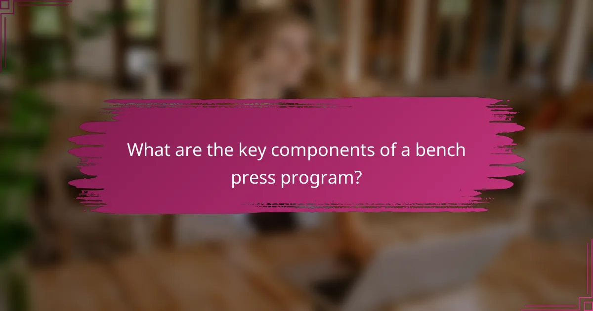 What are the key components of a bench press program?